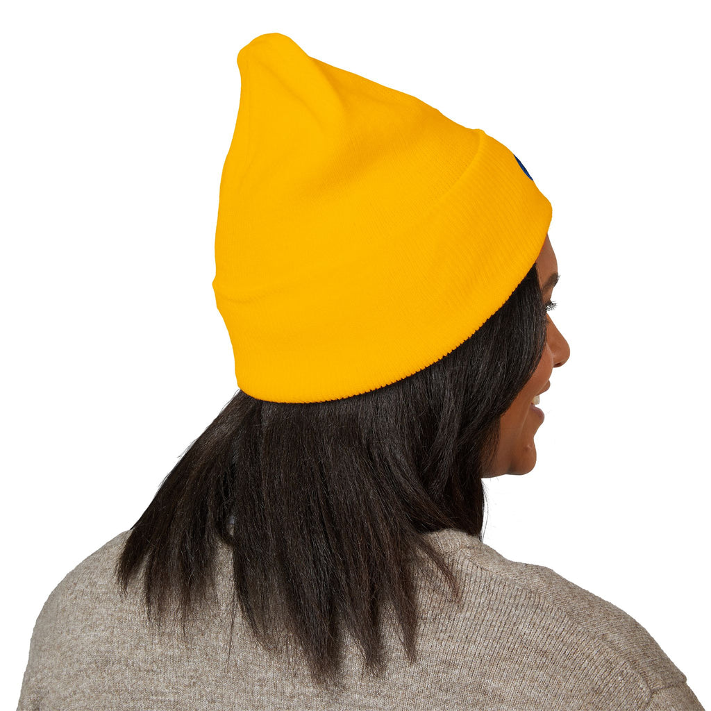Evil Eye Embroidered Cuffed Beanie — Protective Blue Amulet Winter Hat