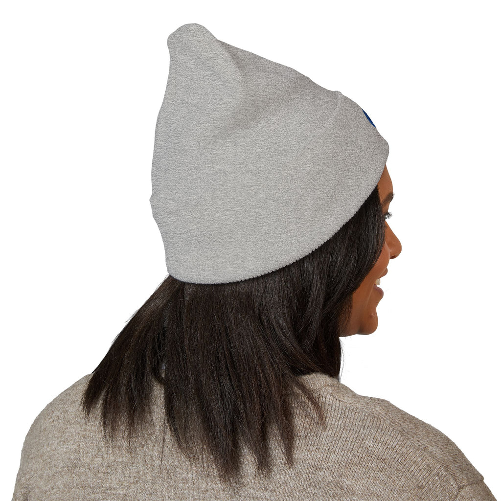 Evil Eye Embroidered Cuffed Beanie — Protective Blue Amulet Winter Hat