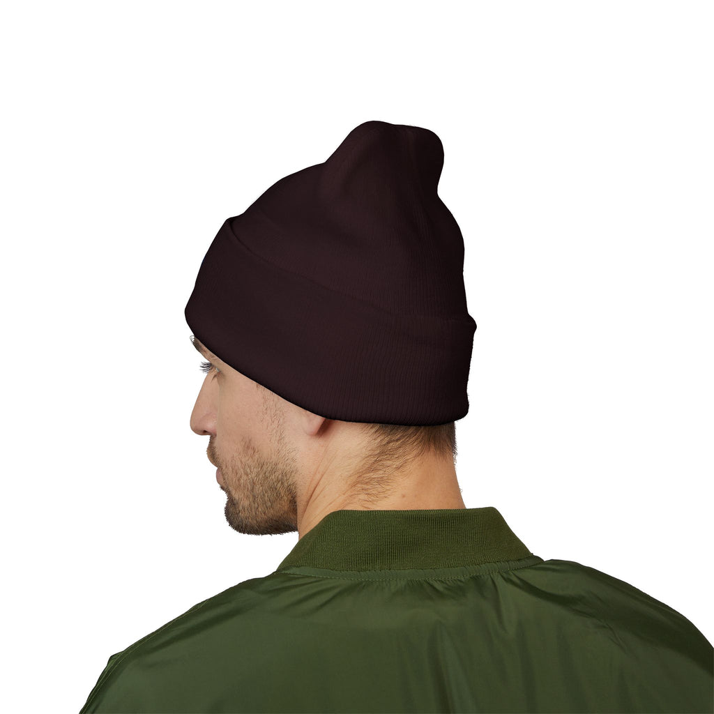 Evil Eye Embroidered Cuffed Beanie — Protective Blue Amulet Winter Hat