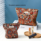 Brown Paisley Persian Cosmetic Organizer Bag – Large