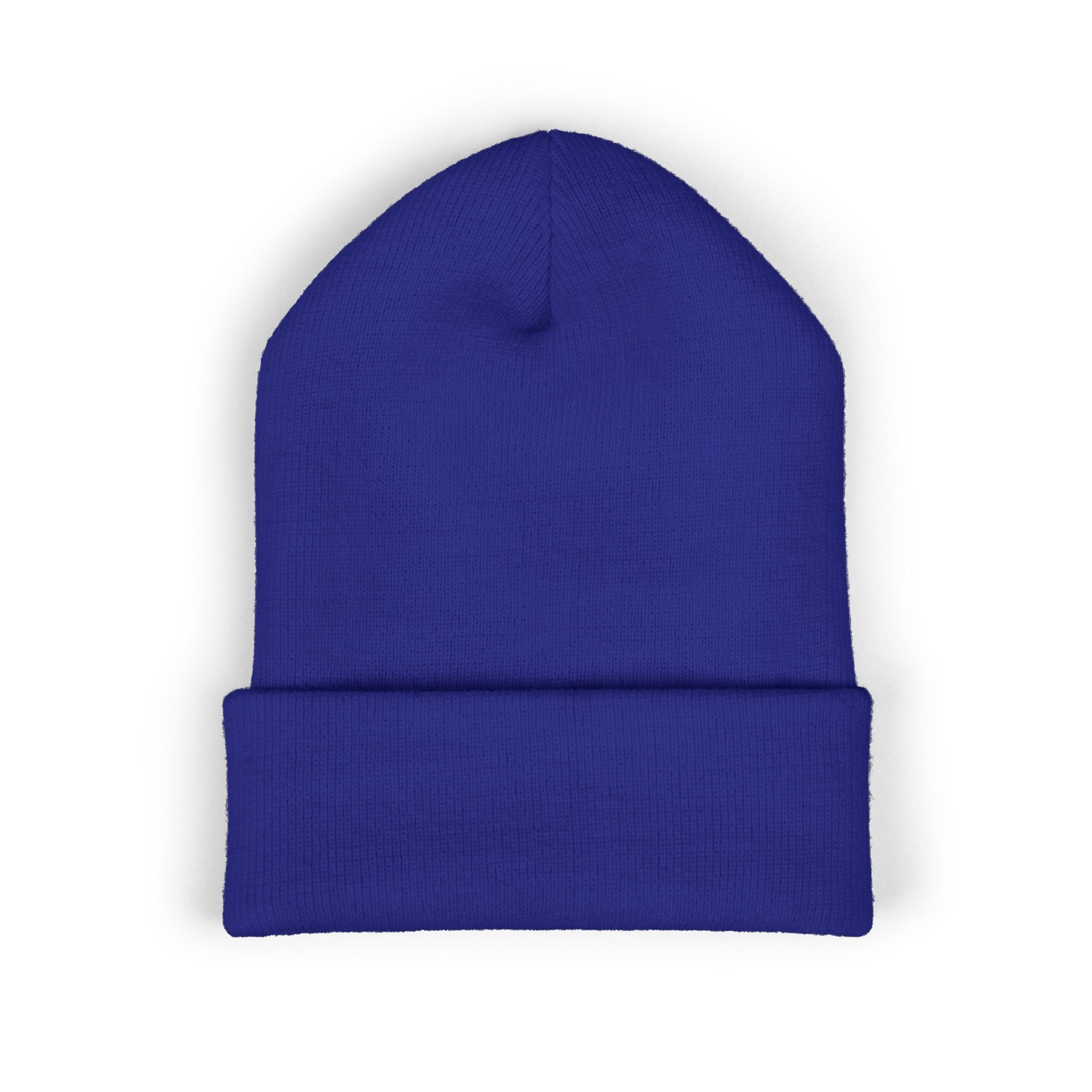 Evil Eye Embroidered Cuffed Beanie — Protective Blue Amulet Winter Hat