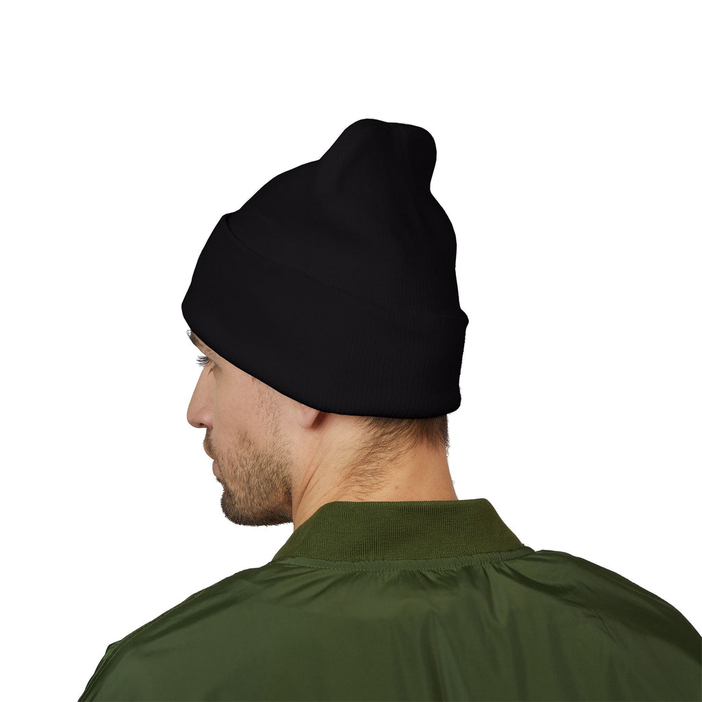 Evil Eye Embroidered Cuffed Beanie — Protective Blue Amulet Winter Hat