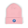 Evil Eye Embroidered Cuffed Beanie — Protective Blue Amulet Winter Hat