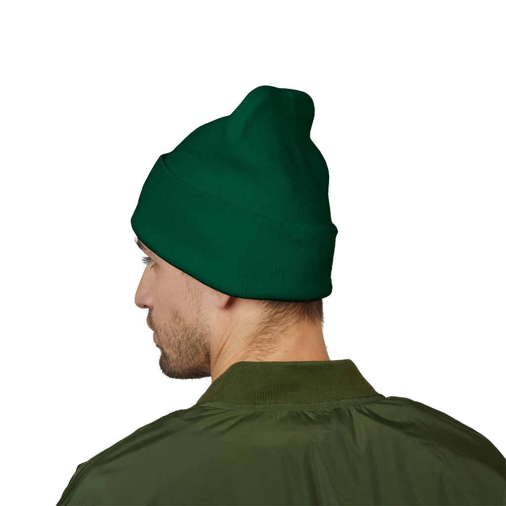 Evil Eye Embroidered Cuffed Beanie — Protective Blue Amulet Winter Hat