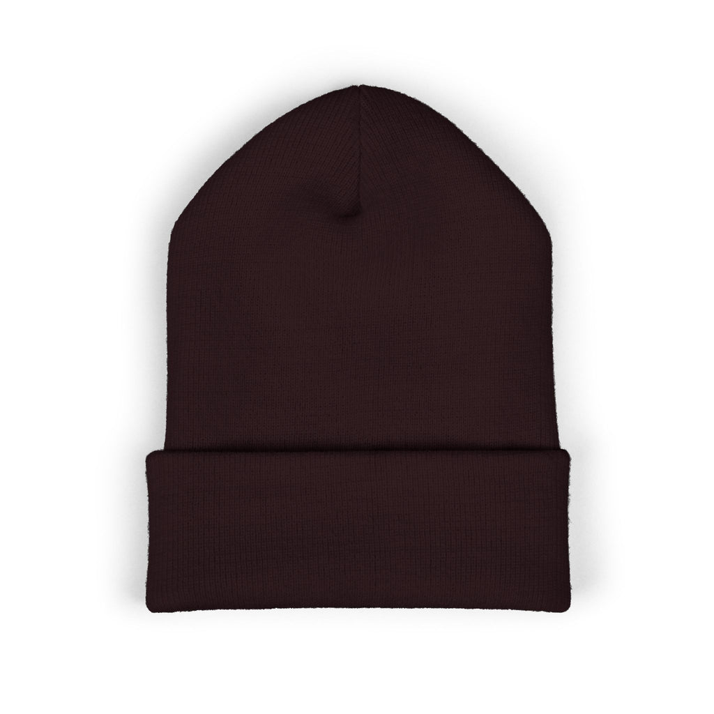 Evil Eye Embroidered Cuffed Beanie — Protective Blue Amulet Winter Hat