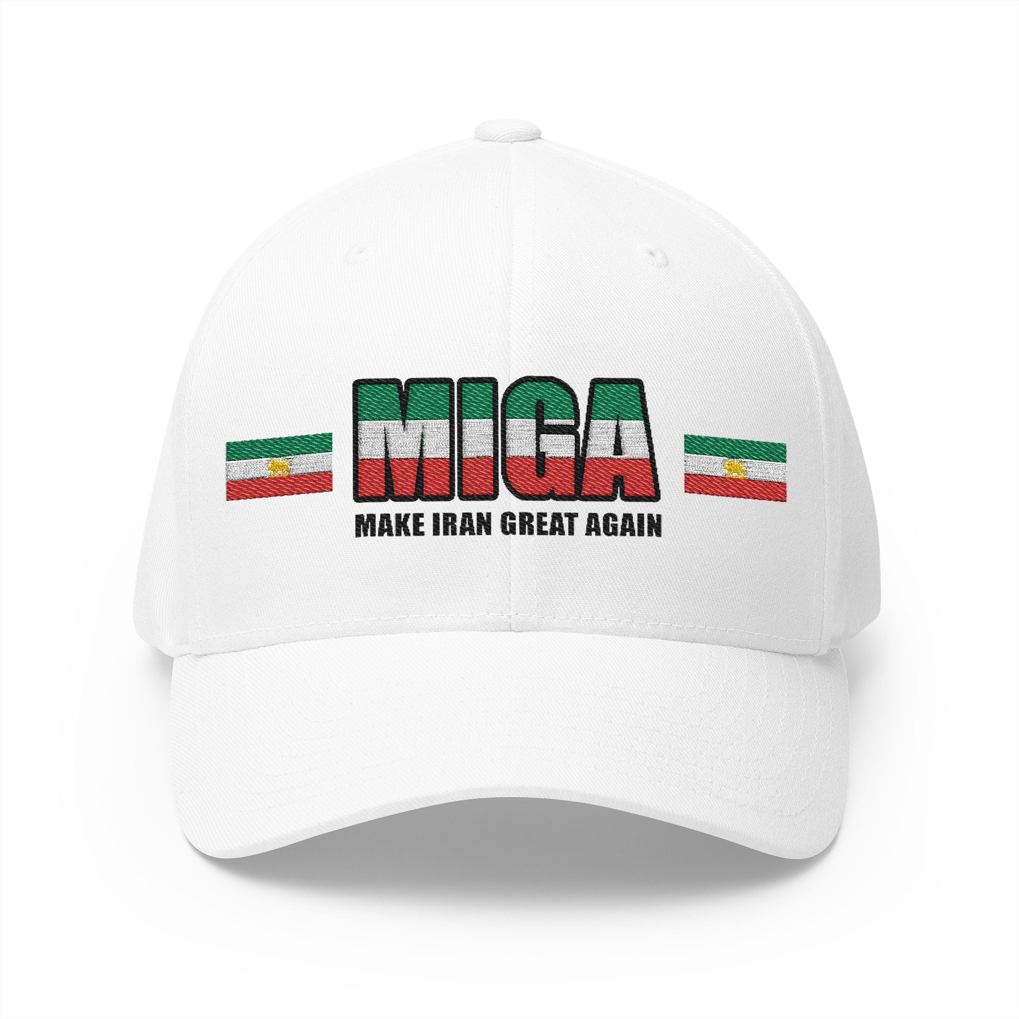 MIGA Embroidered Baseball Cap — "Make Iran Great Again" Flag Design