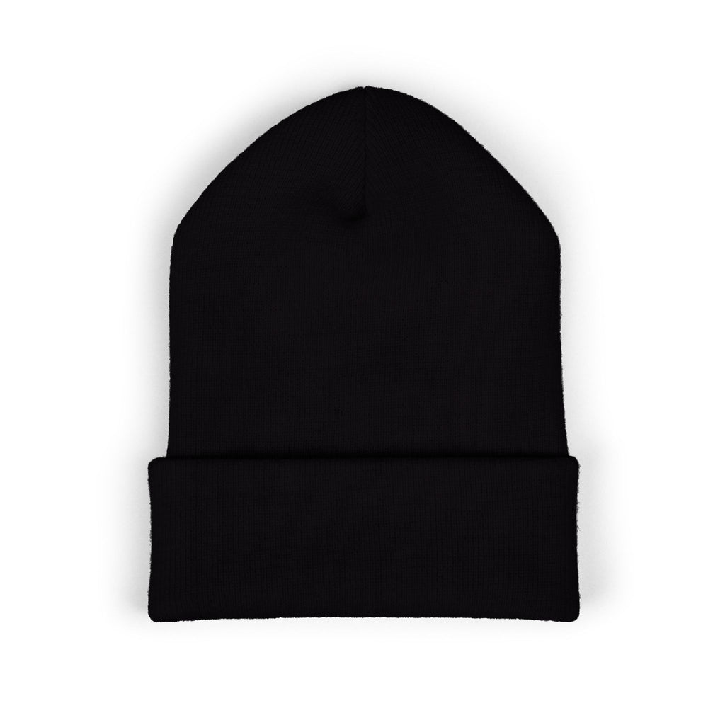 Evil Eye Embroidered Cuffed Beanie — Protective Blue Amulet Winter Hat