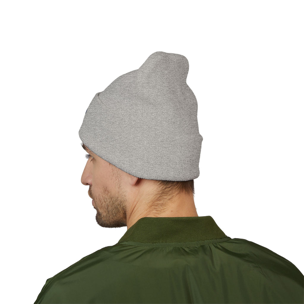 Evil Eye Embroidered Cuffed Beanie — Protective Blue Amulet Winter Hat