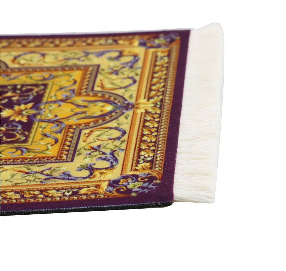 Persian Rug Pattern Mouse Pad — Mini Woven Carpet Mousepad with Fringe for Home & Office