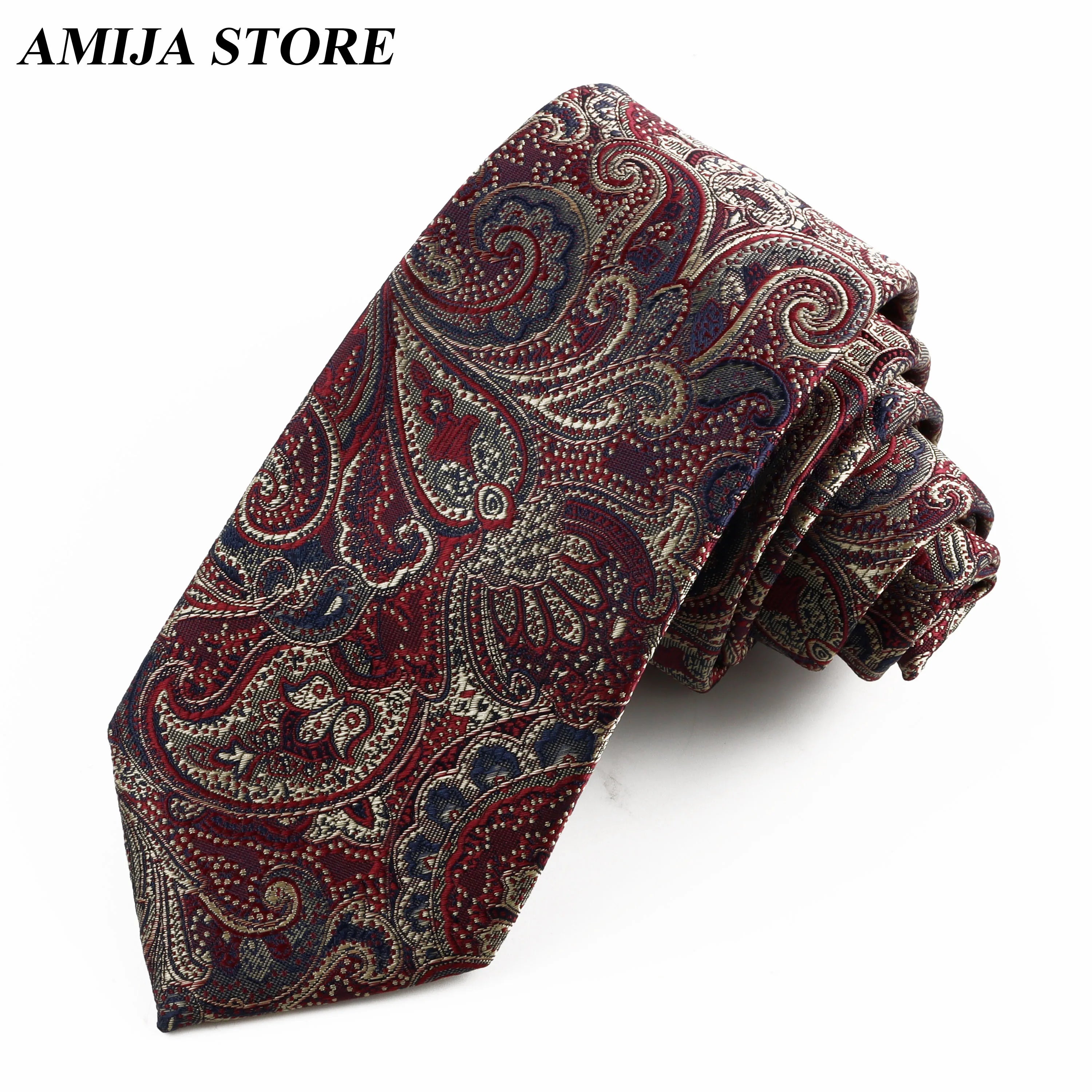 Persian Boteh Jegheh Paisley Necktie — Purple & Blue Woven Silk-Style Tie for Weddings & Formal Occasions