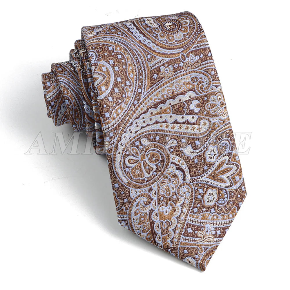 Persian Boteh Jegheh Paisley Necktie — Purple & Blue Woven Silk-Style Tie for Weddings & Formal Occasions