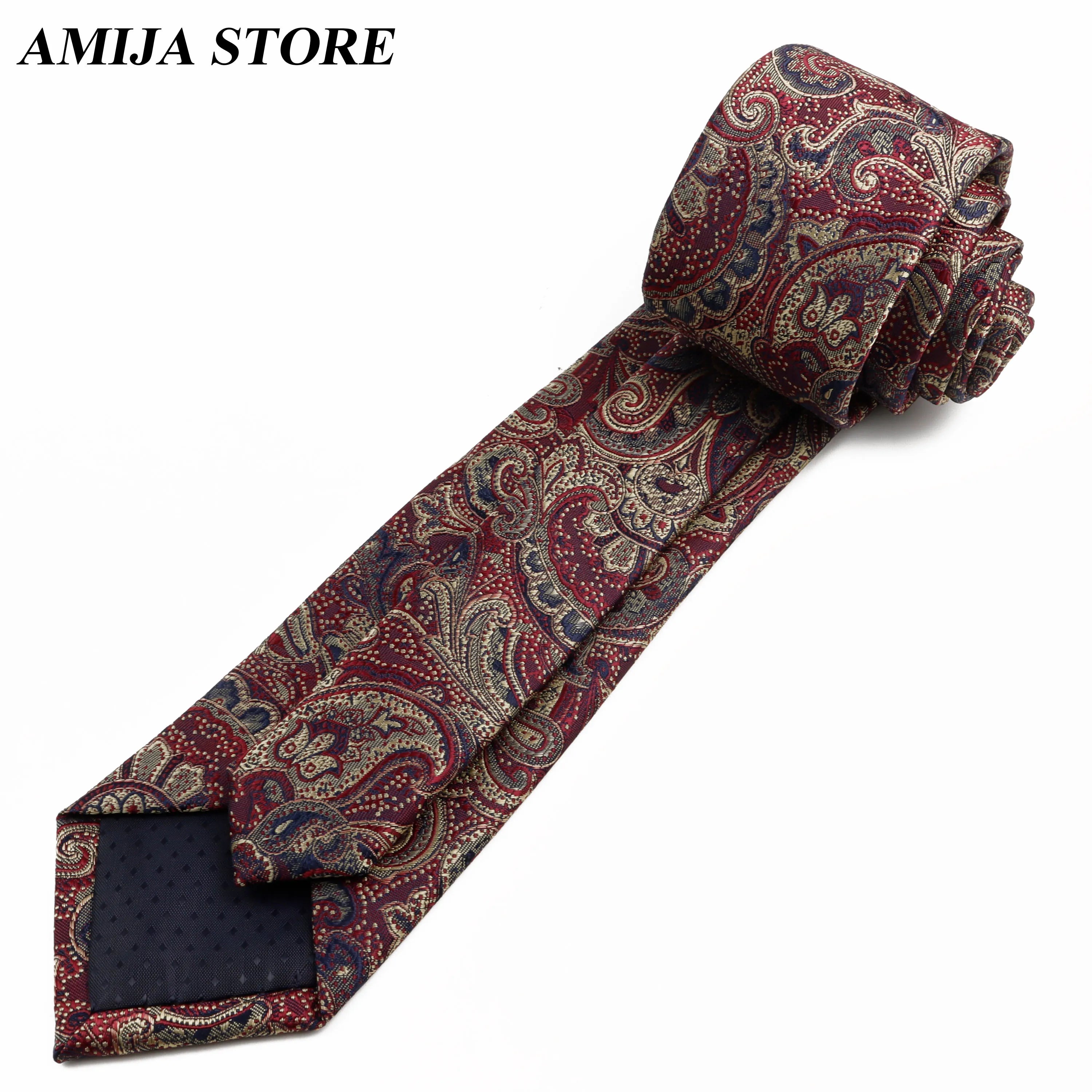 Persian Boteh Jegheh Paisley Necktie — Purple & Blue Woven Silk-Style Tie for Weddings & Formal Occasions