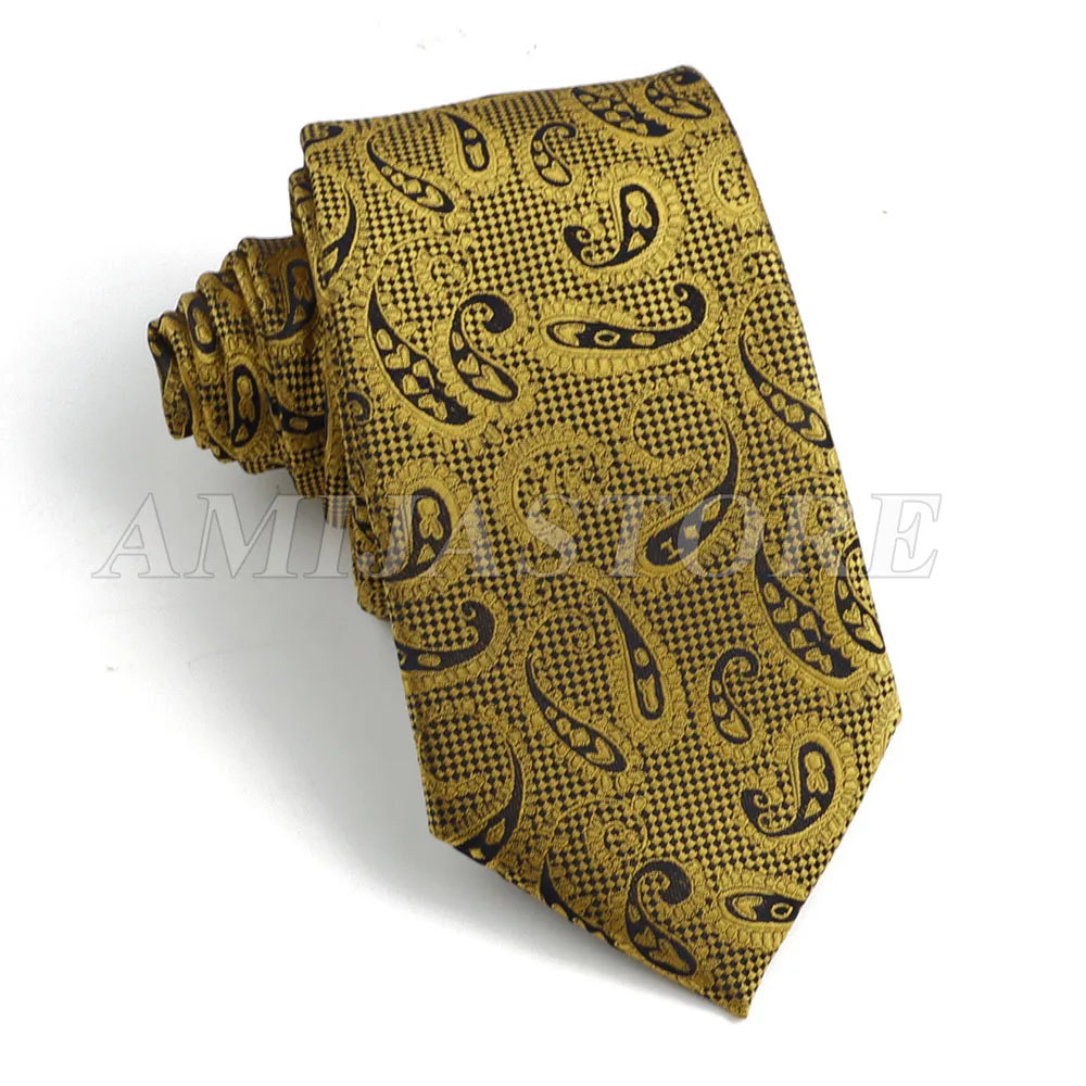 Persian Boteh Jegheh Paisley Necktie — Purple & Blue Woven Silk-Style Tie for Weddings & Formal Occasions