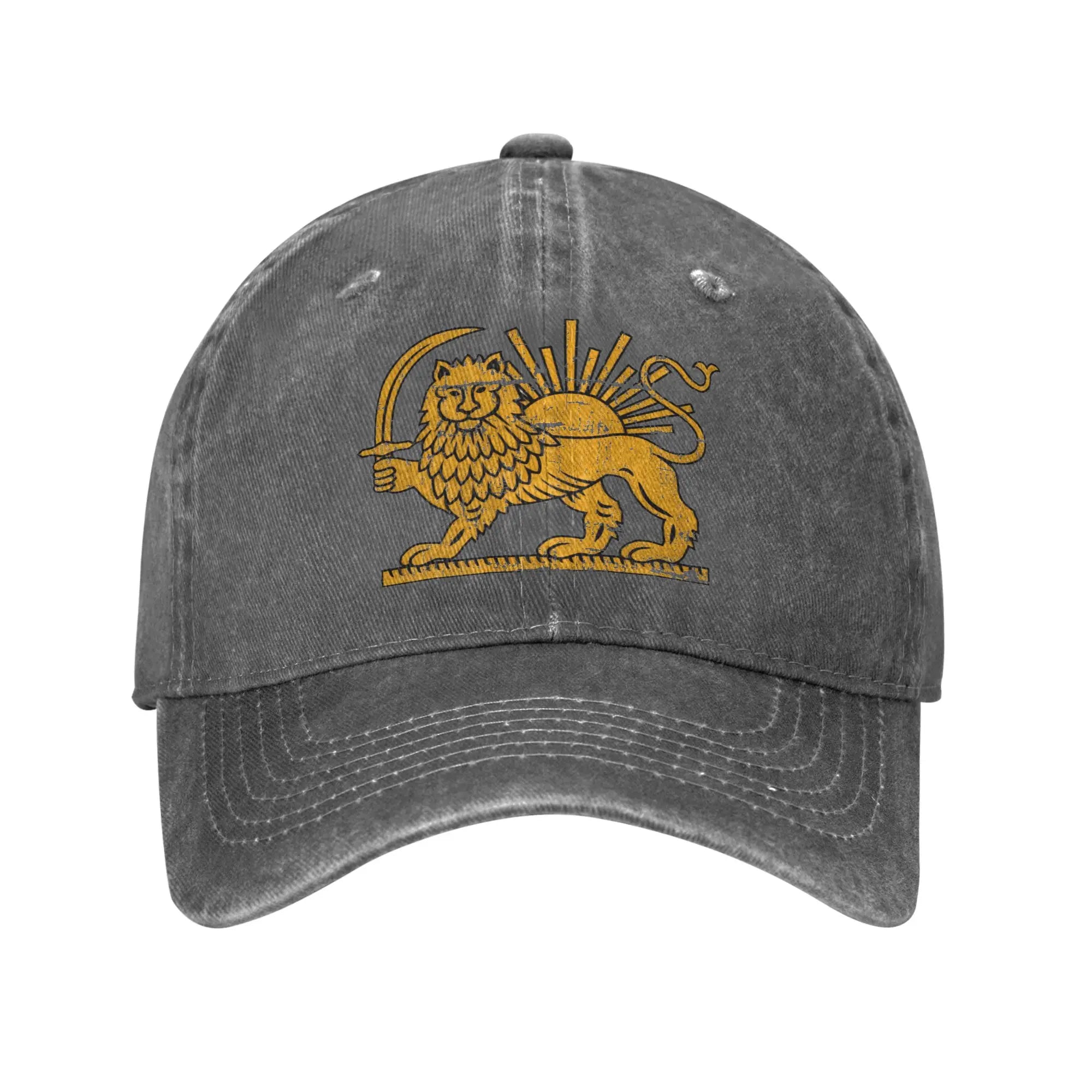 Iran Lion & Sun Flag Baseball Cap — Unisex Breathable Trucker Hat for Hiking & Casual Wear
