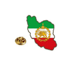 سنجاق سینه پرچم نقشه ایران طرح شیر و خورشید - هدیه جواهرات سبک وزن از جنس فولاد ضد زنگ