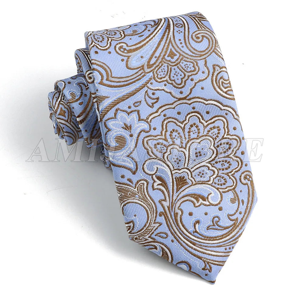 Persian Boteh Jegheh Paisley Necktie — Purple & Blue Woven Silk-Style Tie for Weddings & Formal Occasions