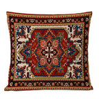 Persischer Teppich-Kissenbezug – Geometrisches rot-blaues Stammesmuster, 45x45cm oder 50x50cm
