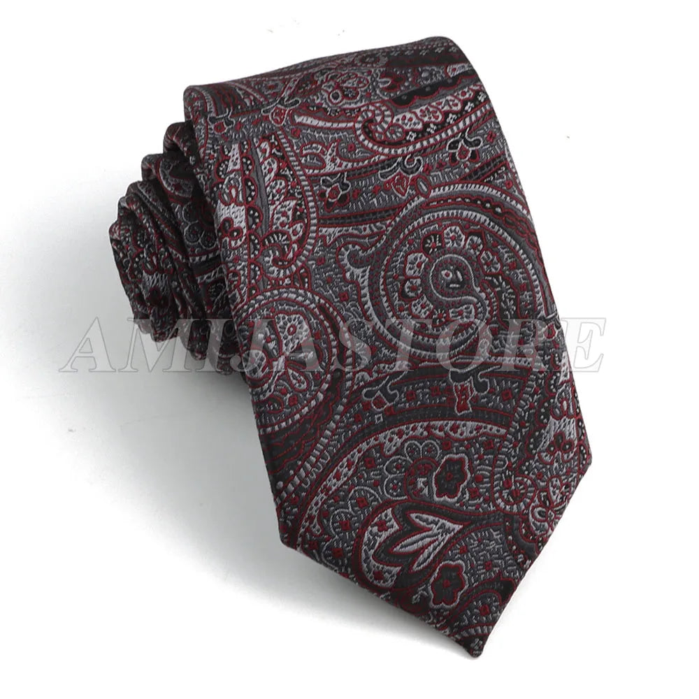 Persian Boteh Jegheh Paisley Necktie — Purple & Blue Woven Silk-Style Tie for Weddings & Formal Occasions