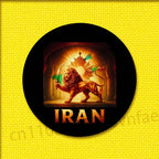 Kaiserliches Wappen des Iran runde Anstecknadel – Löwe, Sonne & Krone Brosche in 4 Größen
