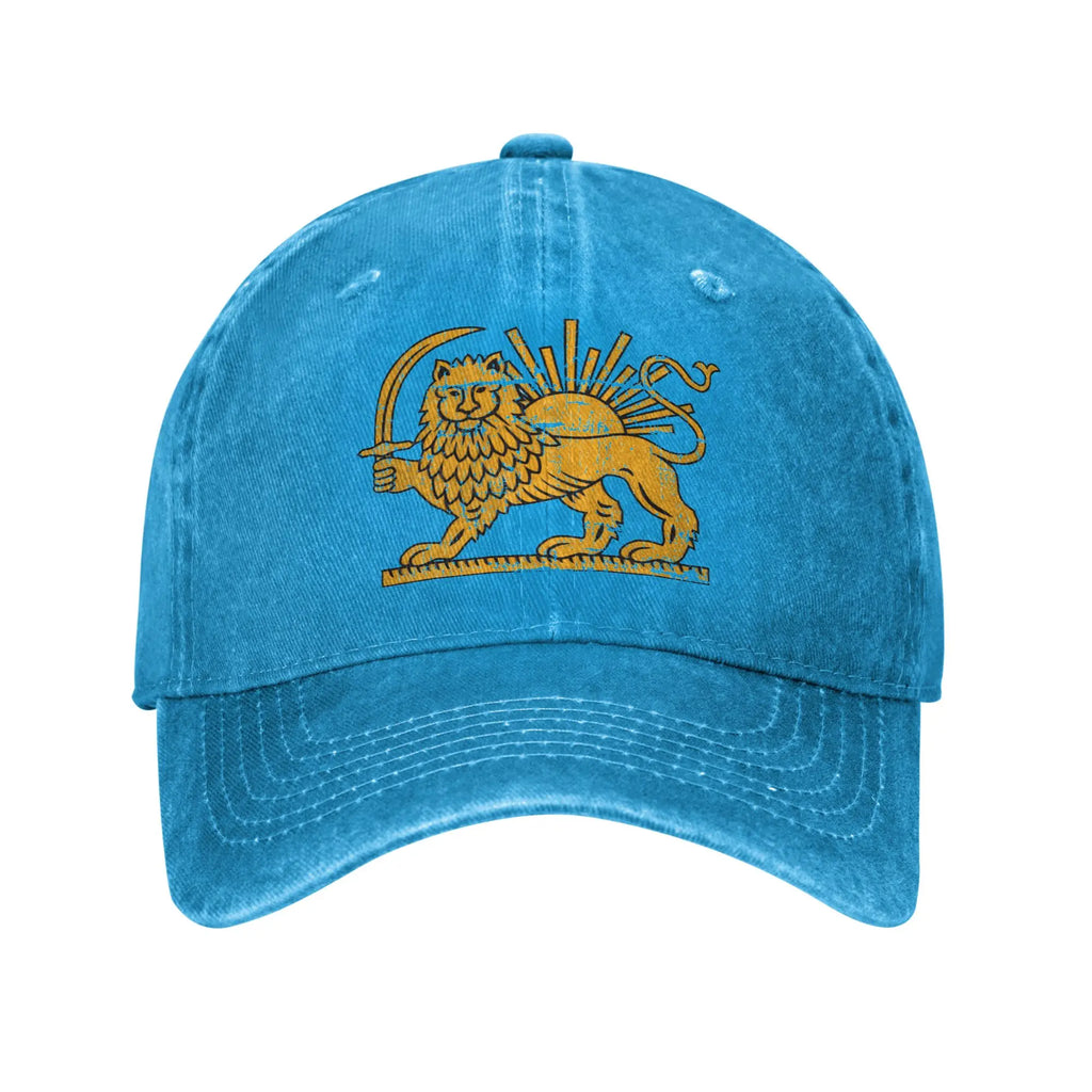 Iran Löwe & Sonne Flagge Baseball Cap – Unisex Atmungsaktive Trucker Hut für Wandern & Freizeit