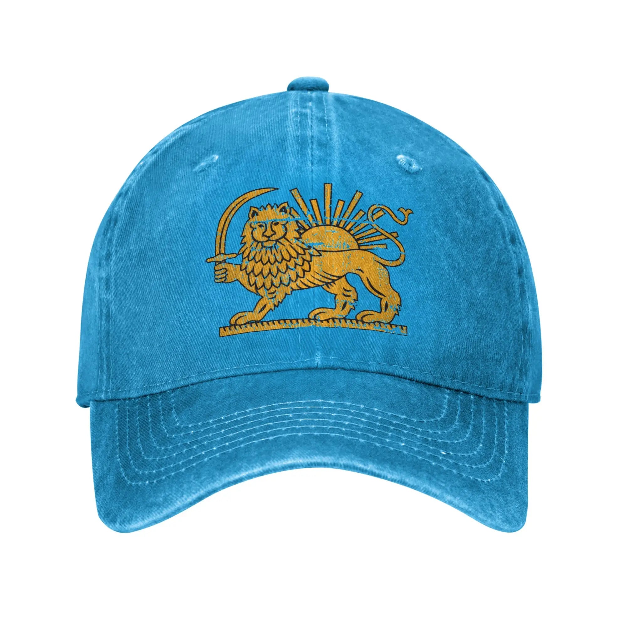 Iran Lion & Sun Flag Baseball Cap — Unisex Breathable Trucker Hat for Hiking & Casual Wear