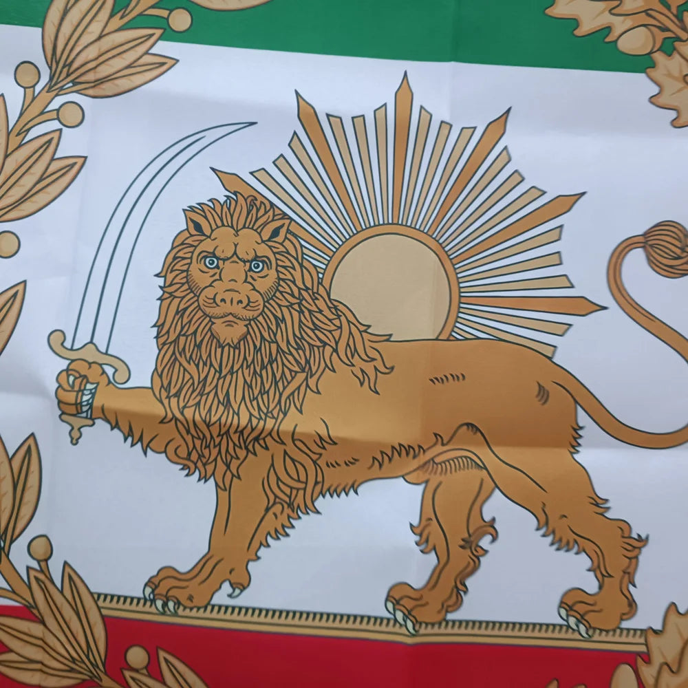 Historic Iran Imperial Flag — Pahlavi Dynasty Lion & Sun Banner (3x5ft / 90x150cm)