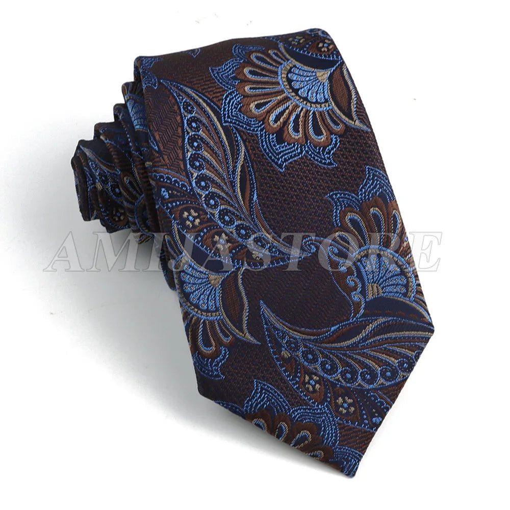 Persian Boteh Jegheh Paisley Necktie — Purple & Blue Woven Silk-Style Tie for Weddings & Formal Occasions