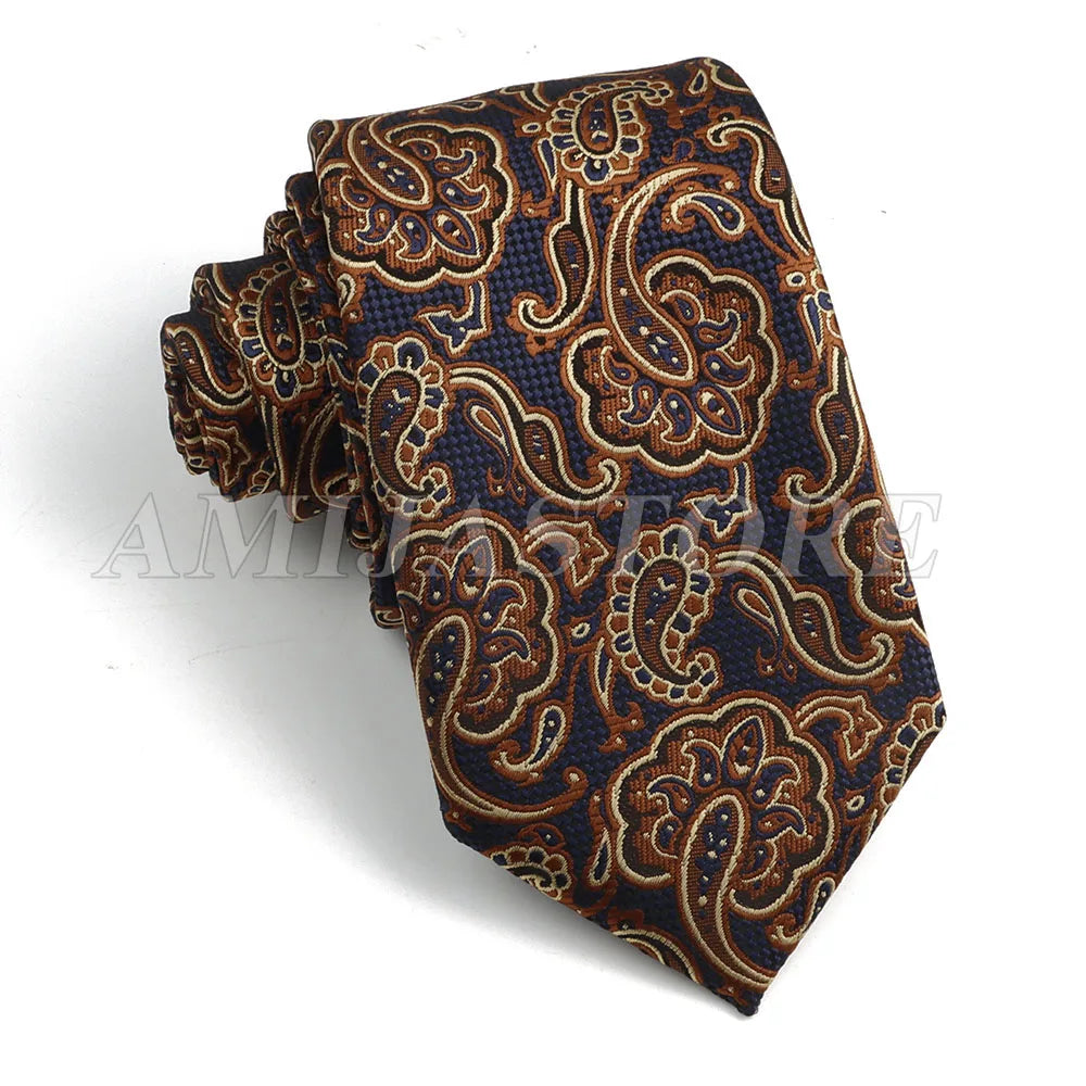 Persian Boteh Jegheh Paisley Necktie — Purple & Blue Woven Silk-Style Tie for Weddings & Formal Occasions