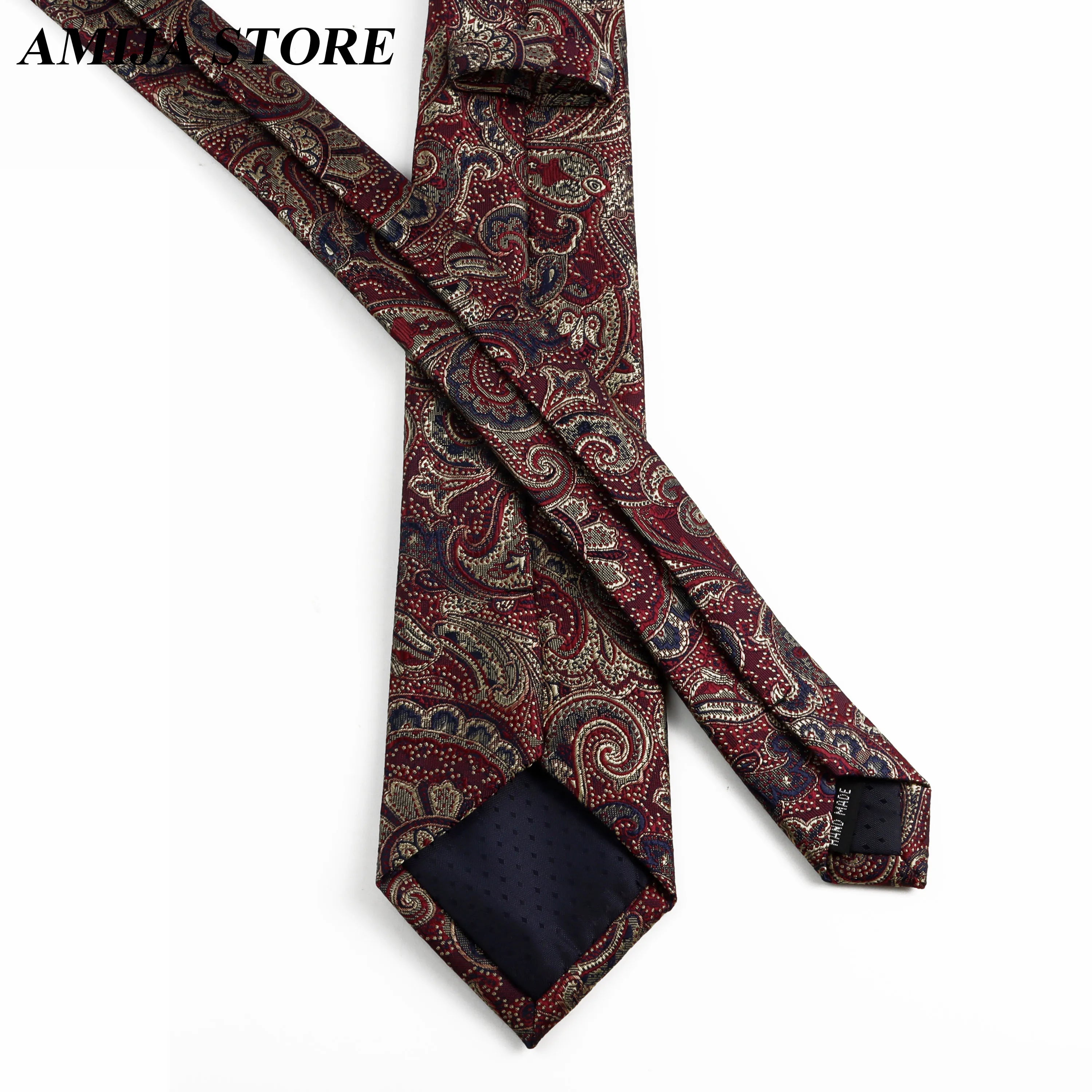 Persian Boteh Jegheh Paisley Necktie — Purple & Blue Woven Silk-Style Tie for Weddings & Formal Occasions