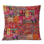 Persischer Teppich-Kissenbezug – Geometrisches rot-blaues Stammesmuster, 45x45cm oder 50x50cm