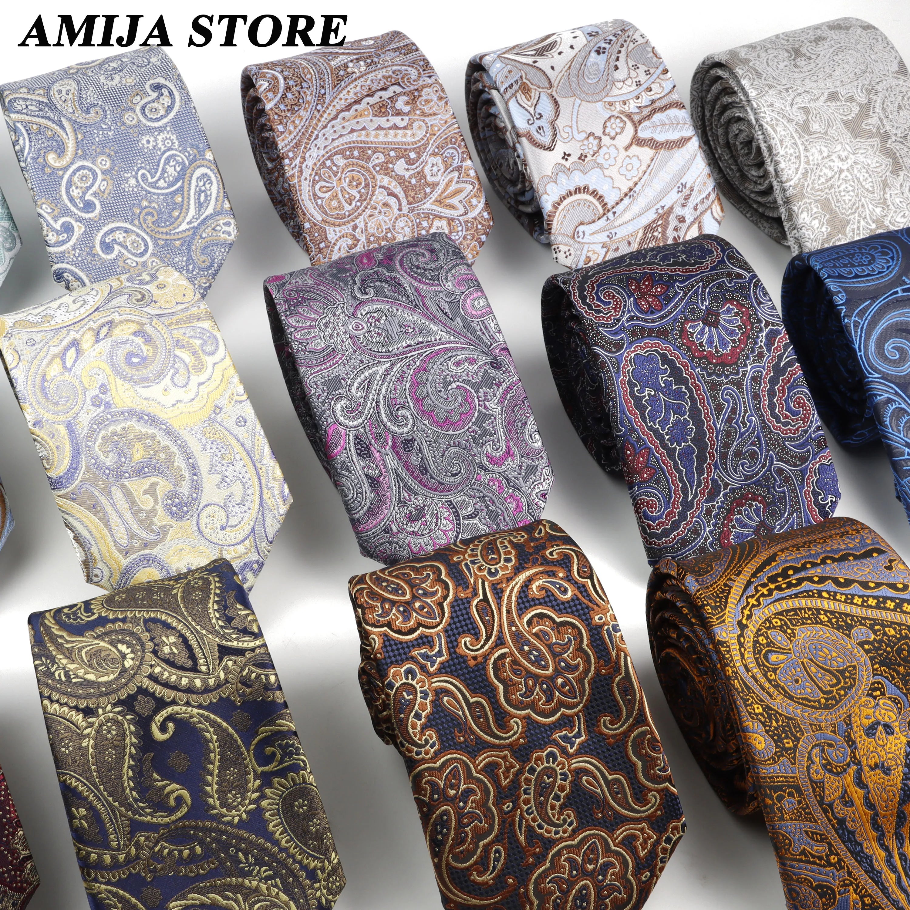 Persian Boteh Jegheh Paisley Necktie — Purple & Blue Woven Silk-Style Tie for Weddings & Formal Occasions