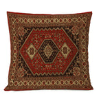 Persischer Teppich-Kissenbezug – Geometrisches rot-blaues Stammesmuster, 45x45cm oder 50x50cm