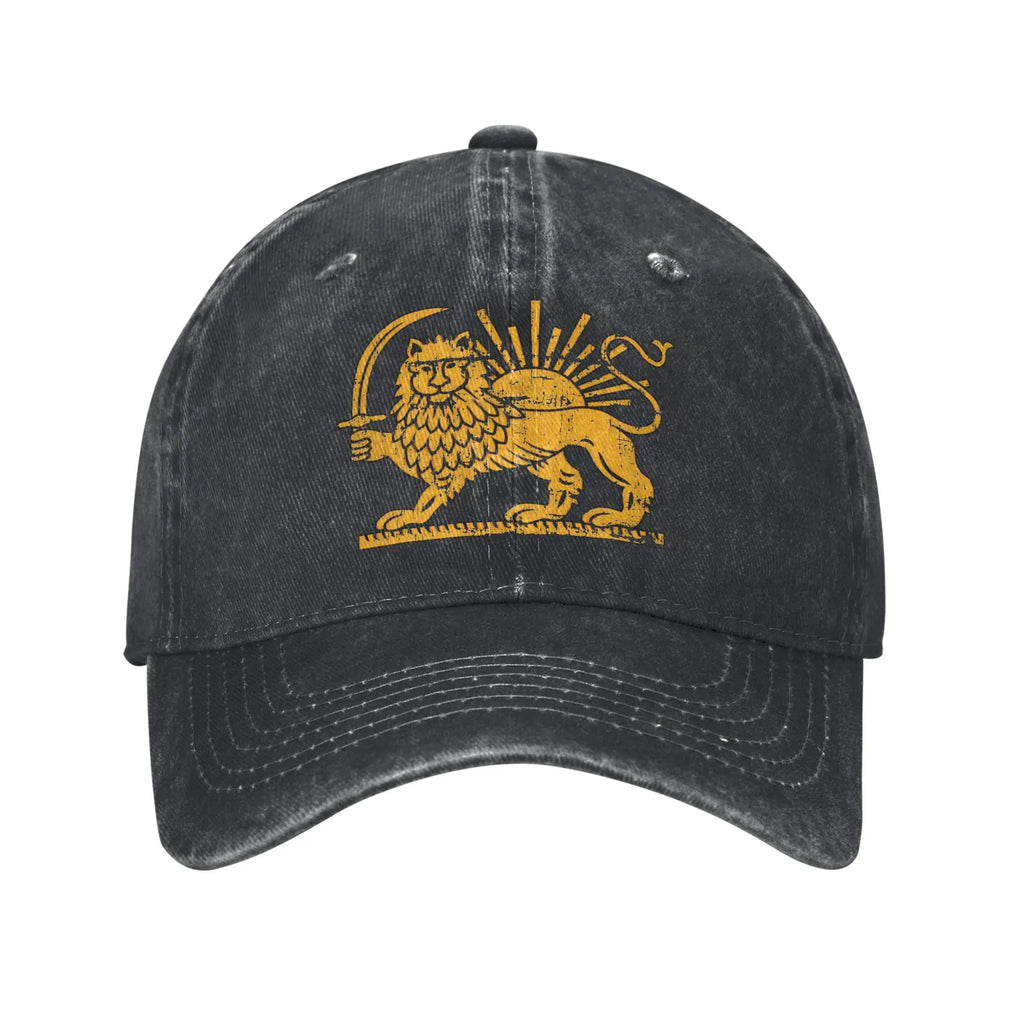 Iran Löwe & Sonne Flagge Baseball Cap – Unisex Atmungsaktive Trucker Hut für Wandern & Freizeit