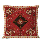 Persischer Teppich-Kissenbezug – Geometrisches rot-blaues Stammesmuster, 45x45cm oder 50x50cm