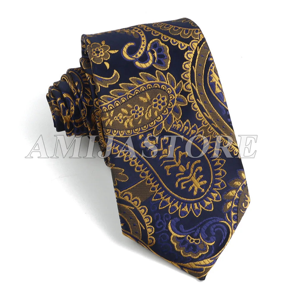 Persian Boteh Jegheh Paisley Necktie — Purple & Blue Woven Silk-Style Tie for Weddings & Formal Occasions
