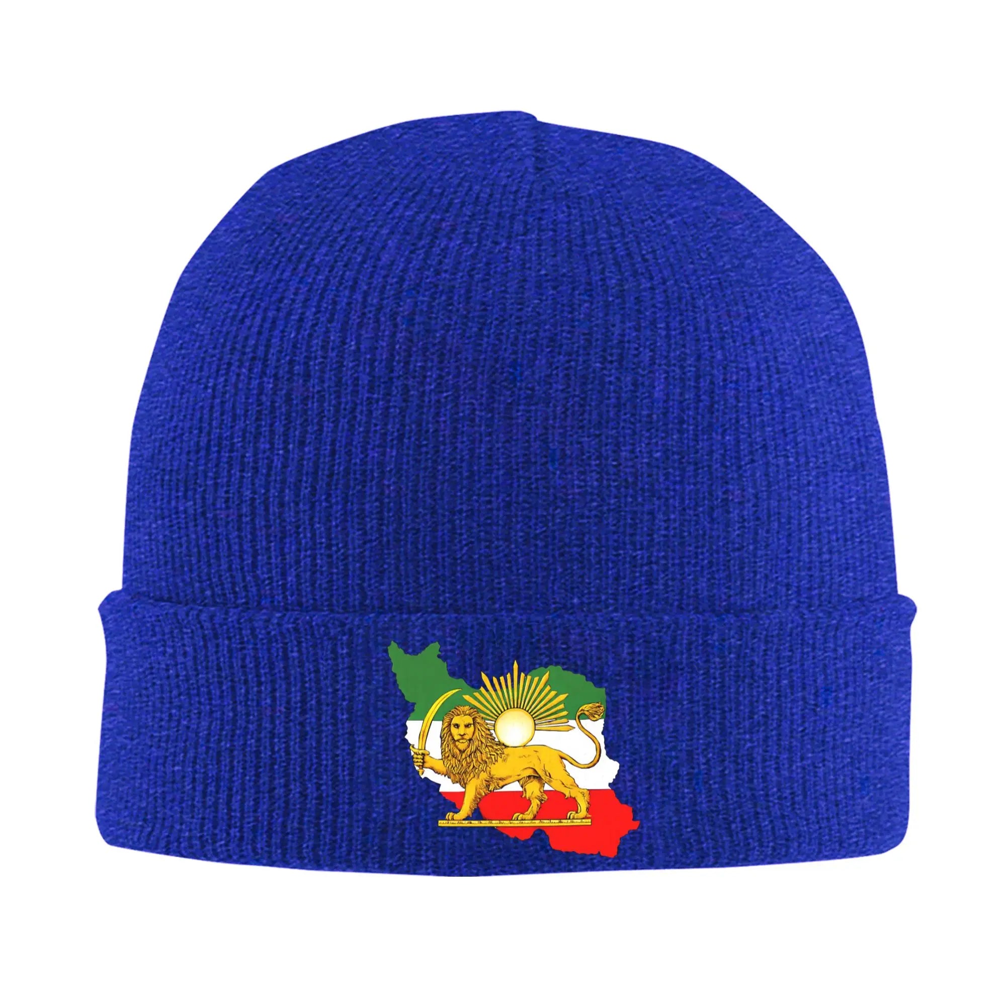 Iran Lion & Sun Heritage Beanie Hat — Vintage Persian Emblem Winter Cap
