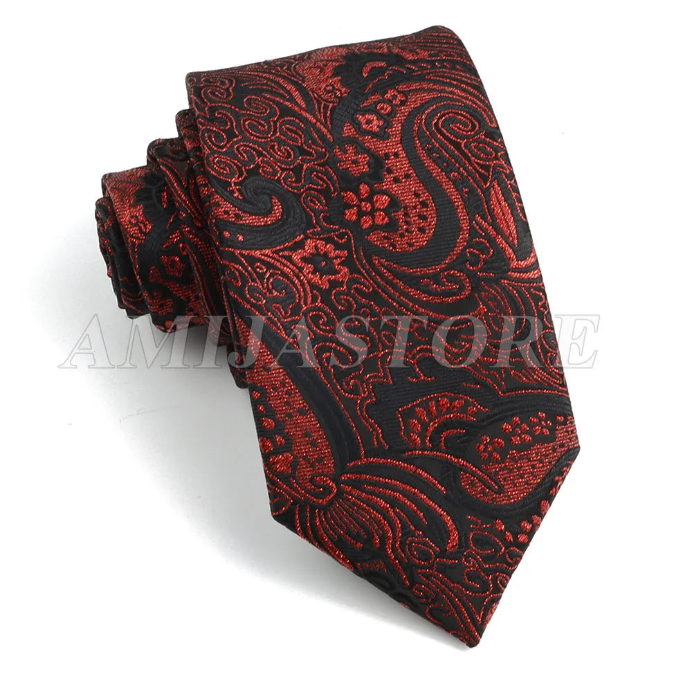 Persian Boteh Jegheh Paisley Necktie — Purple & Blue Woven Silk-Style Tie for Weddings & Formal Occasions