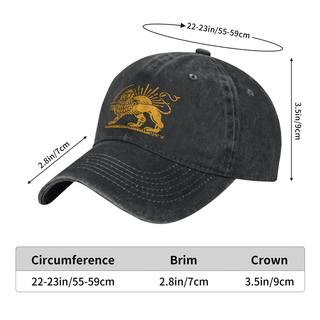 Iran Löwe & Sonne Flagge Baseball Cap – Unisex Atmungsaktive Trucker Hut für Wandern & Freizeit