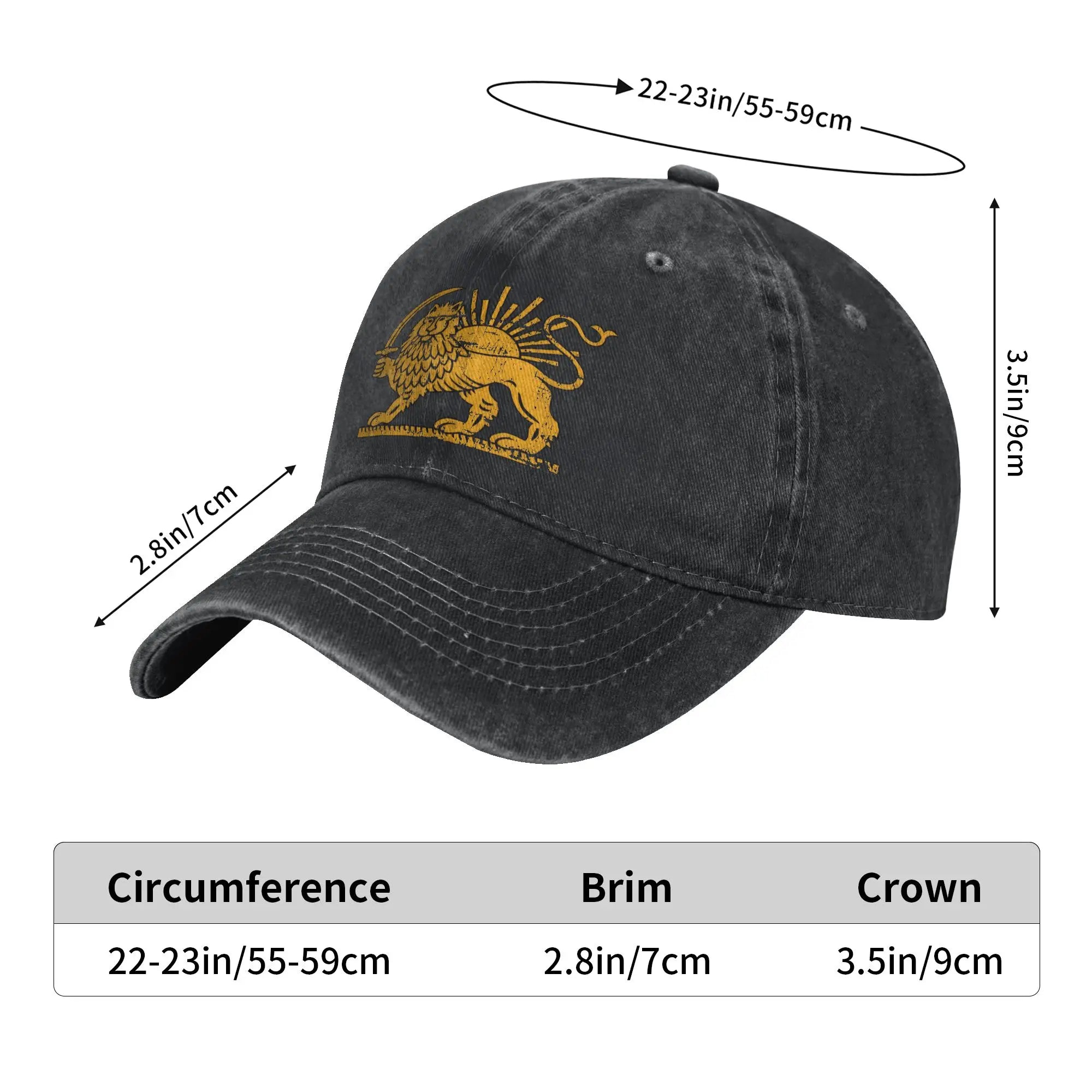 Iran Lion & Sun Flag Baseball Cap — Unisex Breathable Trucker Hat for Hiking & Casual Wear