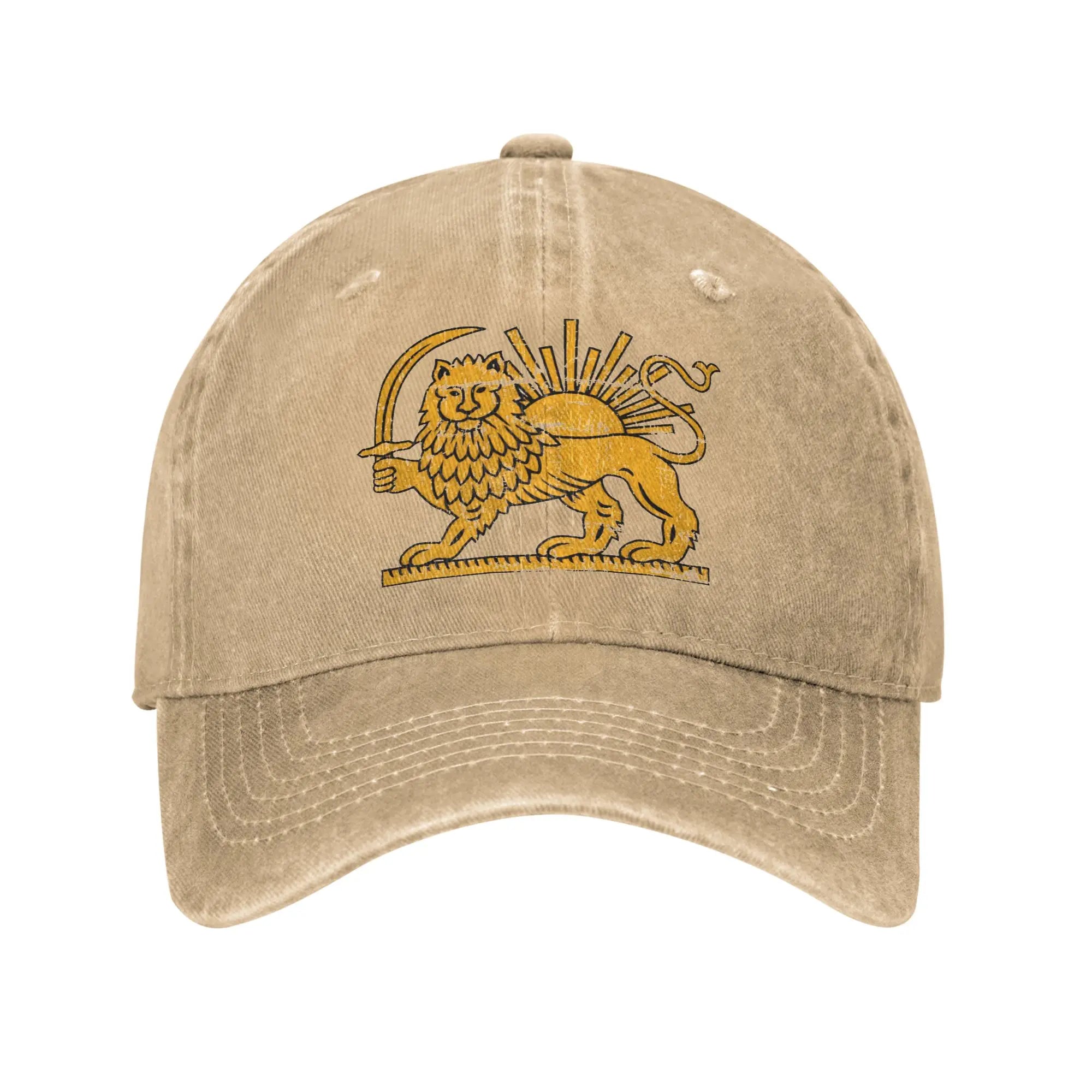 Iran Lion & Sun Flag Baseball Cap — Unisex Breathable Trucker Hat for Hiking & Casual Wear