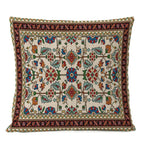 Persischer Teppich-Kissenbezug – Geometrisches rot-blaues Stammesmuster, 45x45cm oder 50x50cm
