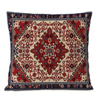 Persischer Teppich-Kissenbezug – Geometrisches rot-blaues Stammesmuster, 45x45cm oder 50x50cm