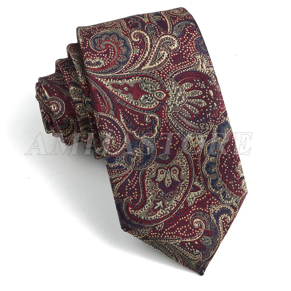 Persian Boteh Jegheh Paisley Necktie — Purple & Blue Woven Silk-Style Tie for Weddings & Formal Occasions