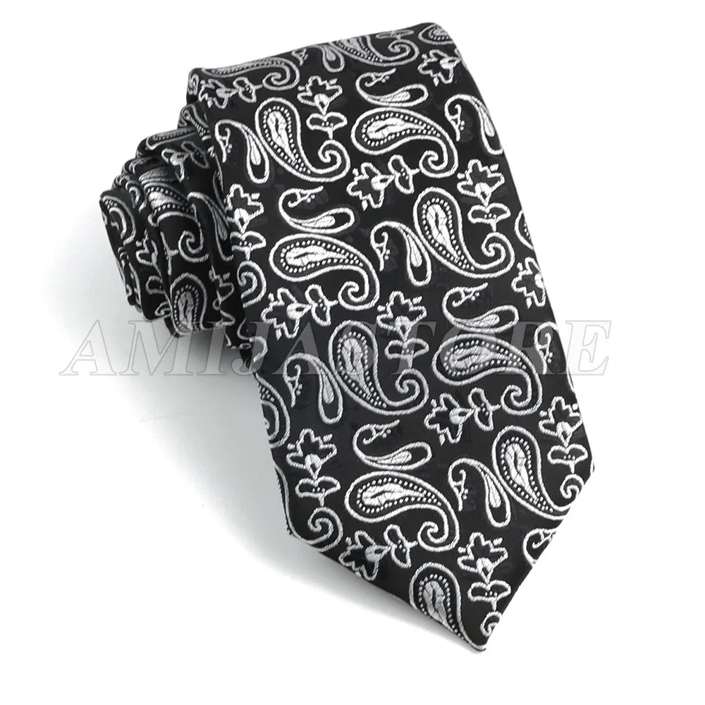 Persian Boteh Jegheh Paisley Necktie — Purple & Blue Woven Silk-Style Tie for Weddings & Formal Occasions
