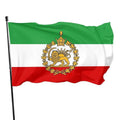 پرچم تاریخی ایران با نشان شیر و خورشید و تاج — بنر پیش از انقلاب ۱۳۵۷ (۶۰x۹۰ / ۹۰x۱۵۰ سانتی‌متر)