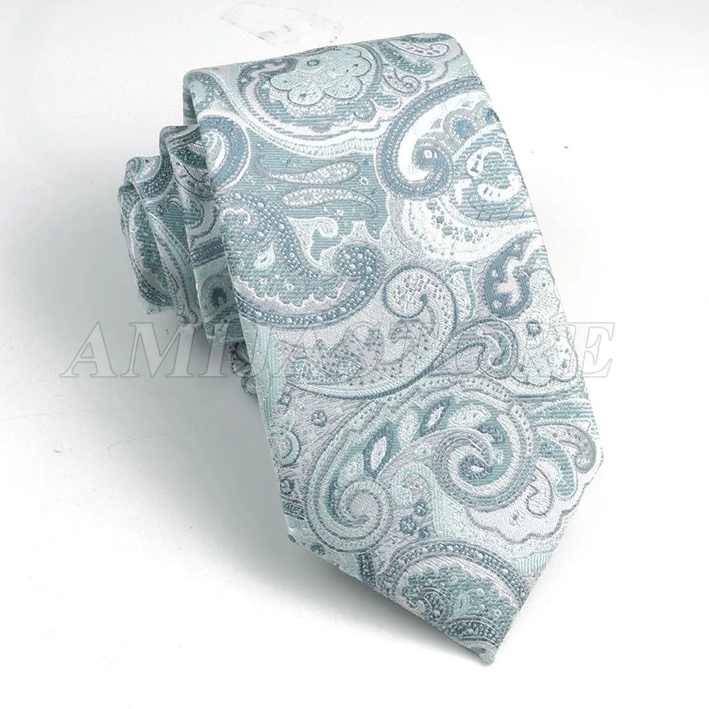 Persian Boteh Jegheh Paisley Necktie — Purple & Blue Woven Silk-Style Tie for Weddings & Formal Occasions