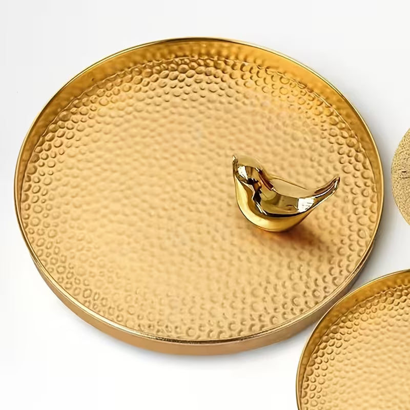 Persian Ghalam-Zani Inspired Golden Jewelry Tray