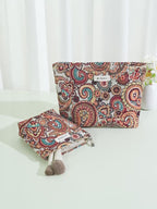 Brown Paisley Persian Cosmetic Organizer Bag – Large